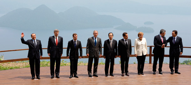 G8 leaders pose for the official photo at the G8 summit last week on the island of Hokkaido, Japan. (AP Photo/Alexander Zemlianichenko)