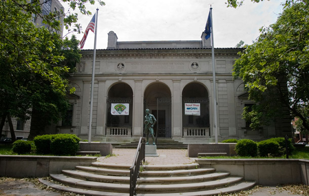 The city of Philadelphia is evicting the local Boy Scouts Council from this building, that the Council built on city land, turned over to the city, and occupied virtually rent-free for 80 years. The Council filed suit in federal court to stop the eviction. (AP/Matt Rourke)