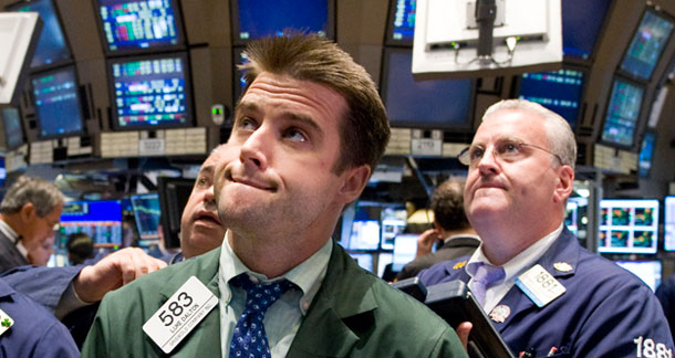 Trader Luke Dalton watched the numbers from the trading floor at the New York Stock Exchange last week. (AP/Richard Drew)