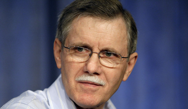 UAW President Ron Gettelfinger listens to a question at a news conference during a break in a meeting of UAW officials in Detroit on December 3, 2008. Although attacked by conservatives, unions have already made several concessions to automakers and helped them restructure. (AP/Gerald Herbert)