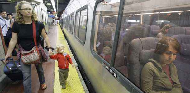 The House-Senate conference recovery bill supplies $8.4 billion for transit projects, and an additional $8 billion for high-speed rail. These would put Americans back to work to the tune of nearly 20,000 jobs for every $1 billion invested in mass transit. (AP/Mary Altaffer)