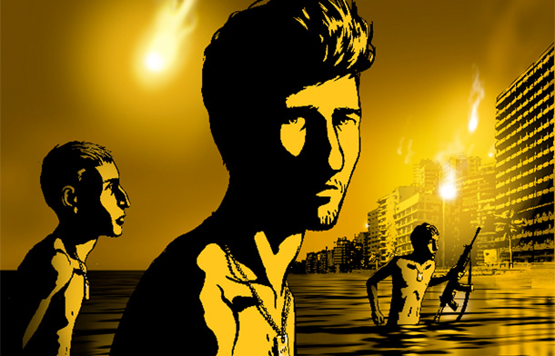 Ari Folman's "Waltz with Bashir" uses rotoscoping and flash animation to depict his and other soldiers' experiences during the Lebanan War. (film still)