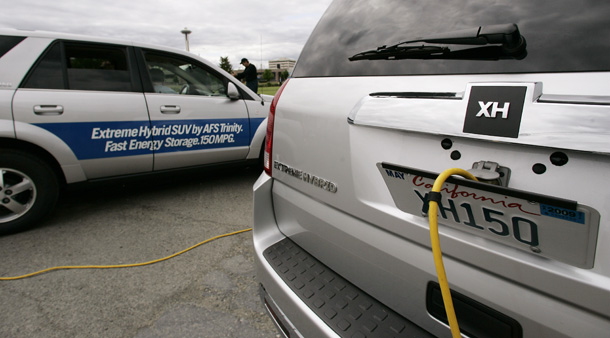 Plug-in electric vehicles are a promising technology that could cut our dependence on oil and the carbon footprint of our transportation sector. (AP/Elaine Thompson)