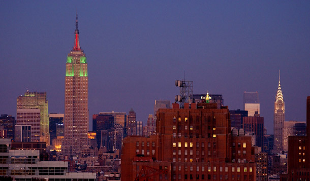 Last week nonprofits and business owners announced plans to retrofit the Empire State Building in New York City (above, at left). The $20 million project aims to reduce the skyscraper’s energy use by 38 percent a year by 2013 at an annual savings of $4.4 million. (AP/Stuart Ramson)