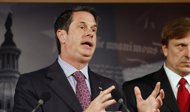 Sen. David Vitter (R-LA) used a CAP co-authored report to assert that the pending energy bill would destroy jobs in the oil industry. This figure results from a gross distortion of a finding in the report. (AP/Harry Hamburg)