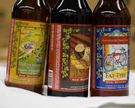 Three beers from New Belgium Brewing, a company that meets 70 percent of its energy needs from renewable sources. (Flickr/<a href=