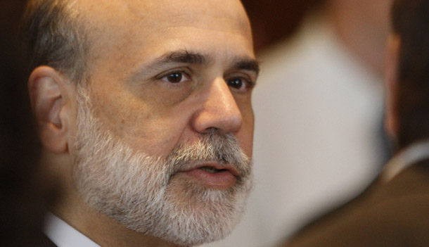 Federal Reserve Chairman Ben Bernanke speaks at the Journal of Money, Credit, and Banking Conference on Financial Markets and Monetary Policy on June 4, 2009. The Federal Reserve decided to keep interest rates low today, insisting that “inflation will remain subdued for some time.” (AP/Ron Edmonds)