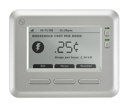 Energy monitors such as this one allow users to monitor the energy usage of a single appliance or an entire house. (AP/Tendril)