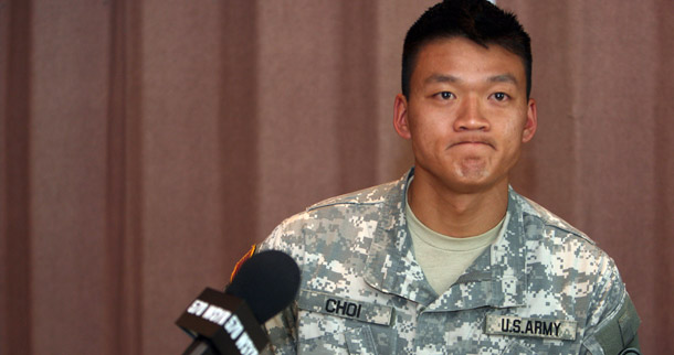 Lt. Daniel Choi is facing discharge because of DADT despite being a graduate of the U.S. Military Academy at West Point and a veteran of the war in Iraq. Choi, who served effectively for over a decade, has training as an Arab linguist, which is vital to the Army’s capability to perform effectively in Iraq. (AP/Gloria Wright)