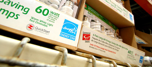 So far, most eco-labels have consisted of voluntary certification of particular products, such as the Energy Star label for lightbulbs. But Walmart has launced a massive project that could expand labeling to many more consumer products. (AP/Joanne Carole)