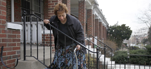 Cassandra Kelsey is shown at her home in Washington on February 26, 2009. Kelsey was recently laid off from her job with Verizon and is now struggling with being unemployed and uninsured. More than 1 million Americans lost employment-based coverage between 2007 and 2008. (AP/Jacquelyn Martin)