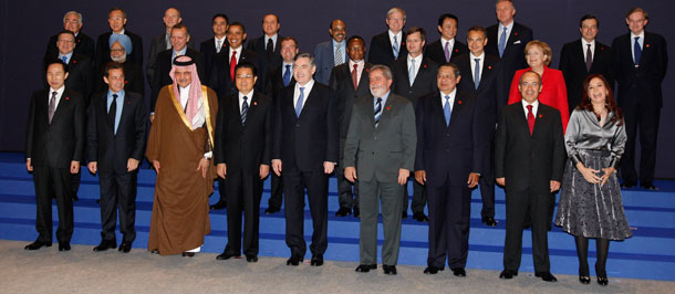 G-20 leaders pose for a group photo at the G-20 Summit in the Excel centre in London last April. The first problem with the current G-20 is that its membership is somewhat arbitrary. (AP/Kirsty Wigglesworth)