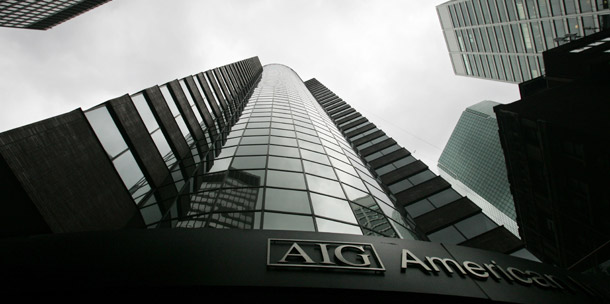 The American International Groups's office building in New York. The company received a massive bailout from the federal government. (AP/Mark Lennihan)