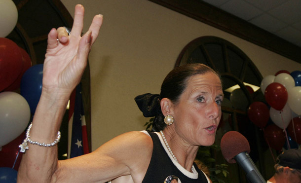Rep. Jean Schmidt (R-OH) has admitted that she believes Barack Obama was legitimately elected to the presidency, yet she was caught on tape Labor Day weekend telling a birther, "I agree with you, but the courts don't." (AP/Tom Uhlman)