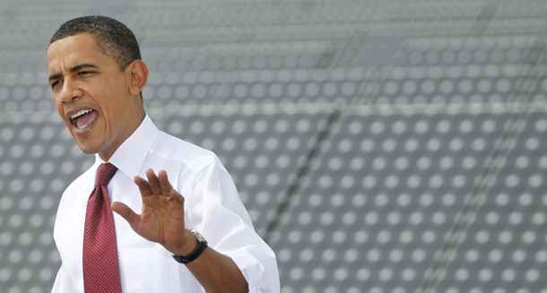 President Barack Obama tours the DeSoto Next Generation Solar Energy Center in Arcadia, FL, October 27, 2009. (AP/Gerald Herbert)