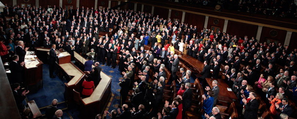 President Barack Obama delivers his State of the Union address on Wednesday, January 27, 2010. (AP/Pablo Martinez Monsivais)