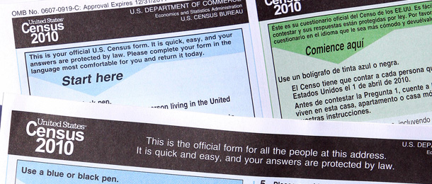 Copies of the 2010 Census forms. (AP/Ross D. Franklin)