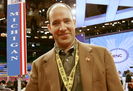 Former Bush strategist and pollster Matthew Dowd on the floor of the 2004 Republican National Convention. (AP/Charles Dharapak)