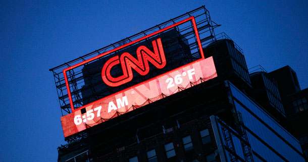 CNN is working hard to claim credible nonpartisanship, but it's a seemingly hard sell given the network's push to attract right-wing viewers. (AP/Mark Lennihan)