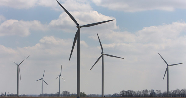 Wind turbines are shown at the Harvest Wind Farm in Oliver Township, MI. There are a number of executive actions the Obama administration can take to promote renewable energy and renewable energy companies. (AP/Al Goldis)