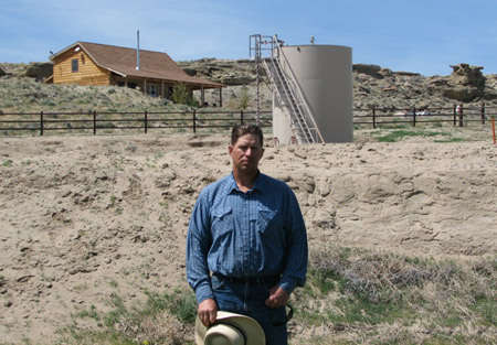 John Fenton and some of his neighbors in Pavillion, Wyoming blame hydraulic fracturing for fouling their well water and possibly causing health problems among residents.
<br /> (AP/Bob Moen)
