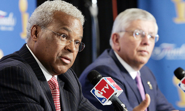 NBA Players Association Executive Director Billy Hunter, left, has spoken out about the recently passed Arizona immigration law, saying that it is "disappointing and disturbing." (AP/Joe Cavaretta)