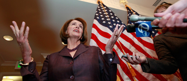 House Speaker Nancy Pelosi talks about health care reform during a news conference earlier this year. (AP/Paul Sakuma)