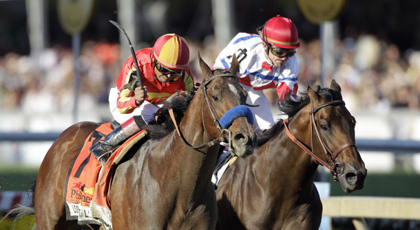 Lookin At Lucky, left, wins ahead of First Dude, right, during the 135th Preakness horse race at Pimlico Race Course in Baltimore on May 15, 2010. Horse racing teams are clear about what they want to accomplish: winning the race. Government needs to be similarly clear about what it intends to achieve. (AP/Rob Carr)