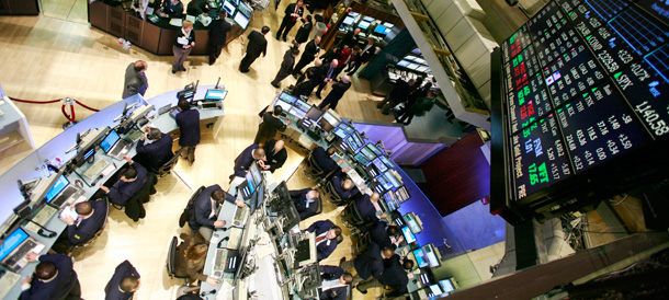 The New York Stock Exchange in operation in March 2010. (AP/Mark Lennihan)