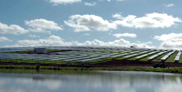 Renewable energy industries, such as wind, solar (pictured here), biofuels and geothermal are in dire need of immediate help. The renewable industry needs three things: stable demand, secure financing, and the appropriate infrastructure for success. (AP/Antonio Carrapato)