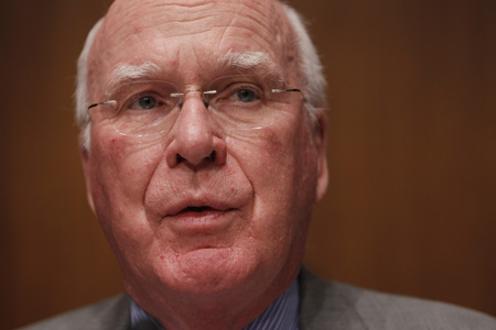Senate Judiciary Committee Chairman Sen. Patrick Leahy (D-VT) questions California law professor Goodwin Liu a hearing on April 16, 2010 on Liu's nomination for a seat on the 9th U.S. Circuit Court of Appeals. (AP/Charles Dharapak)