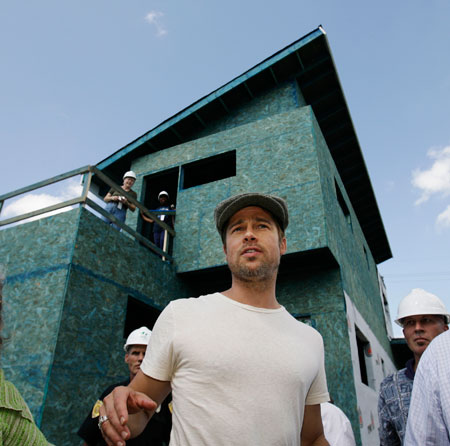 Brad Pitt founded Make it Right in 2008 to build 150 green, storm resistant homes in New Orleans's Lower Ninth Ward. (AP/Alex Brandon)