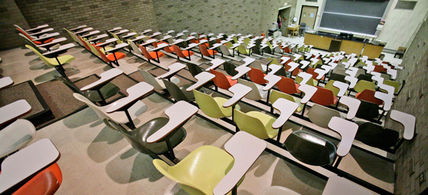A lecture hall at Waynesburg University. It’s time to improve credit hours so that they measure what students have learned and not just time spent learning. (AP/Gene J. Puskar)