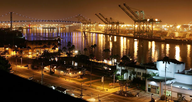 The Port of Los Angeles is one of the busiest ports in the United States and represents a large percentage of U.S. container traffic. (AP/Chris Carlson)