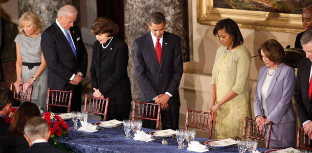 Despite President Obama’s public and repeated declarations otherwise, 18 percent of respondents in a Pew poll say they doubt he is a Christian. (AP/Lawrence Jackson)