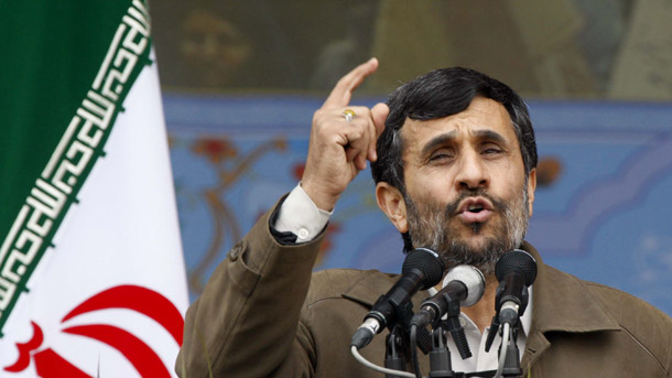 Iranian President Mahmoud Ahmadinejad speaks last year during a ceremony marking the 30th anniversary of the 1979 Islamic revolution. Heritage claims the Obama administration's policy of engagement with countries like Iran hasn't worked, but in Iran's case the engagement demonstrated to international partners that harsher measures such as sanctions were necessary. (AP/Hasan Sarbakhshian)