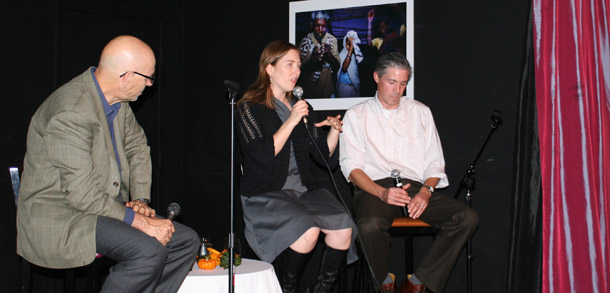 CAP Senior Economist Heather Boushey, center, talks with Senior Fellows Ruy Teixeira, left, and John Halpin, right, about women and workplace policies at Progressivism on Tap.
(Center for American Progress)