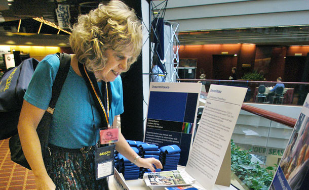 Debra Davis, above, the transgender executive director of the Minnesota-based Gender Education Center, is shown at the annual Out & Equal Workplace Summit in Minneapolis. ENDA’s gender identity provision has been more controversial than its  sexual orientation protections in large part  because many lawmakers are still unfamiliar with gender identity  discrimination in particular and transgender people in general. (AP/Janet Hostetter)