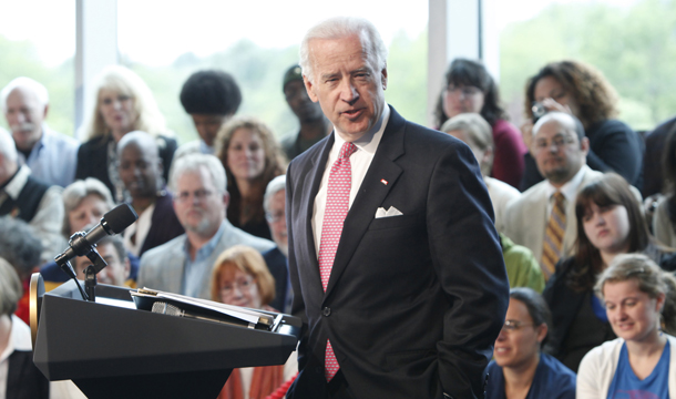 Vice President Joe Biden speaks at a Middle Class Task Force meeting at the Museum of Nature and Science in Denver, CO, on Tuesday, May 26, 2009. (AP/Ed Andrieski)
