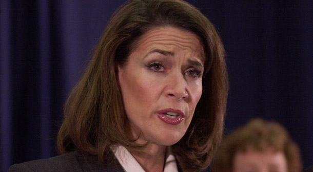 Florida Secretary of State Katherine Harris hired a GOP-connected database company in 2000 to purge the state's voter rolls of thousands of mostly minority citizens, many of whom it falsely categorized as felons. Some 200,000 Floridians were either not permitted to vote in the November 7 election or saw their ballots discarded and not counted. (AP/Pete Cosgrove)