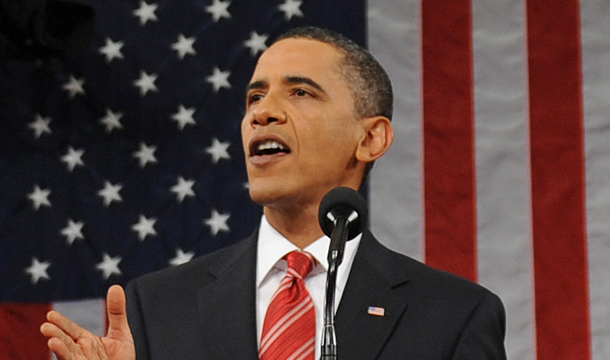 President Barack Obama delivers his State of the Union address on Capitol Hill in Washington on Wednesday, January 27, 2010. (AP/Tim Sloan)