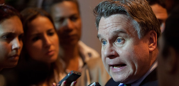 Rep. Chris Smith (R-NJ), above, has introduced a bill that would essentially prohibit all direct and indirect federal funding of abortion. (AP/Felipe Dana)