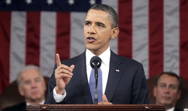 President Barack Obama delivers his State of the Union address on Capitol Hill in Washington, Tuesday, January 25, 2011. (AP/Pablo Martinez Monsivais)