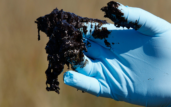 Oil from the Deepwater Horizon disaster remains in marshes off the coast of Louisiana. The Gulf Coast is economically underdeveloped as a result of its dependence on extractive industries and would fare far better if natural resources were developed, not depleted. (AP/Gerald Herbert)