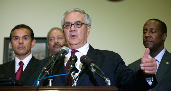 Rep. Barney Frank (D-MA) at a news conference on Capitol Hill on the impact of cutting Community Development Block Grants. CDBG supporters may decry these cuts as an attack but the fate of these programs will not be preserved by combative rhetoric. Instead the interests of the poor are best served by agreeing that there is room for improvement in how these funds are used. (AP/Harry Hamburg)