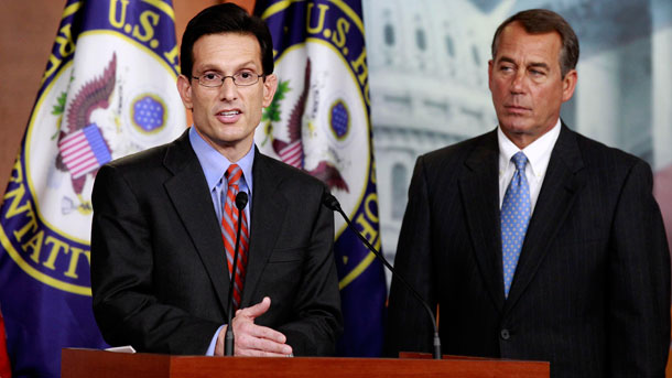 Speaker of the House John Boehner (R-OH) and Majority Leader Eric Cantor (R-VA) on Capitol Hill. (AP/Alex Brandon)