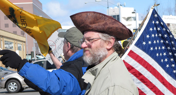 Tea Party supporters at a tax day rally in Anchorage, Alaska, on April 15, 2010. If the media is out to get the Tea Party they are sure being kind about it. (AP/Rachel D'Oro)