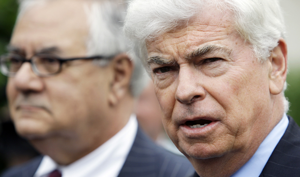 The Wall Street Reform and Consumer Protection Act of 2010, known more  commonly as the Dodd-Frank Act because of its two chief sponsors, Sen.  Christopher Dodd (D-CT) and Rep. Barney Frank (D-MA), pictured above, seeks to prevent a  repetition of the housing market collapse of 2008. (AP/Haraz N. Ghanbari)