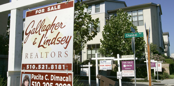 Homes and condos are seen offered for sale in Oakland, California. (AP/Ben Margot)