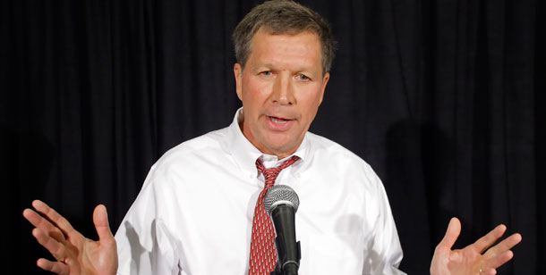 Jerry Cupp of Columbus, Ohio, a 30-year veteran of the Columbus Police Department and a dues-paying member of the police union as well as a Tea Party supporter, told <i>The Columbus Dispatch</i> over the weekend that he regrets voting for conservative Ohio Gov. John Kasich, above, who signed a GOP-backed bill last month that bans public worker strikes. (AP/Jay LaPrete)